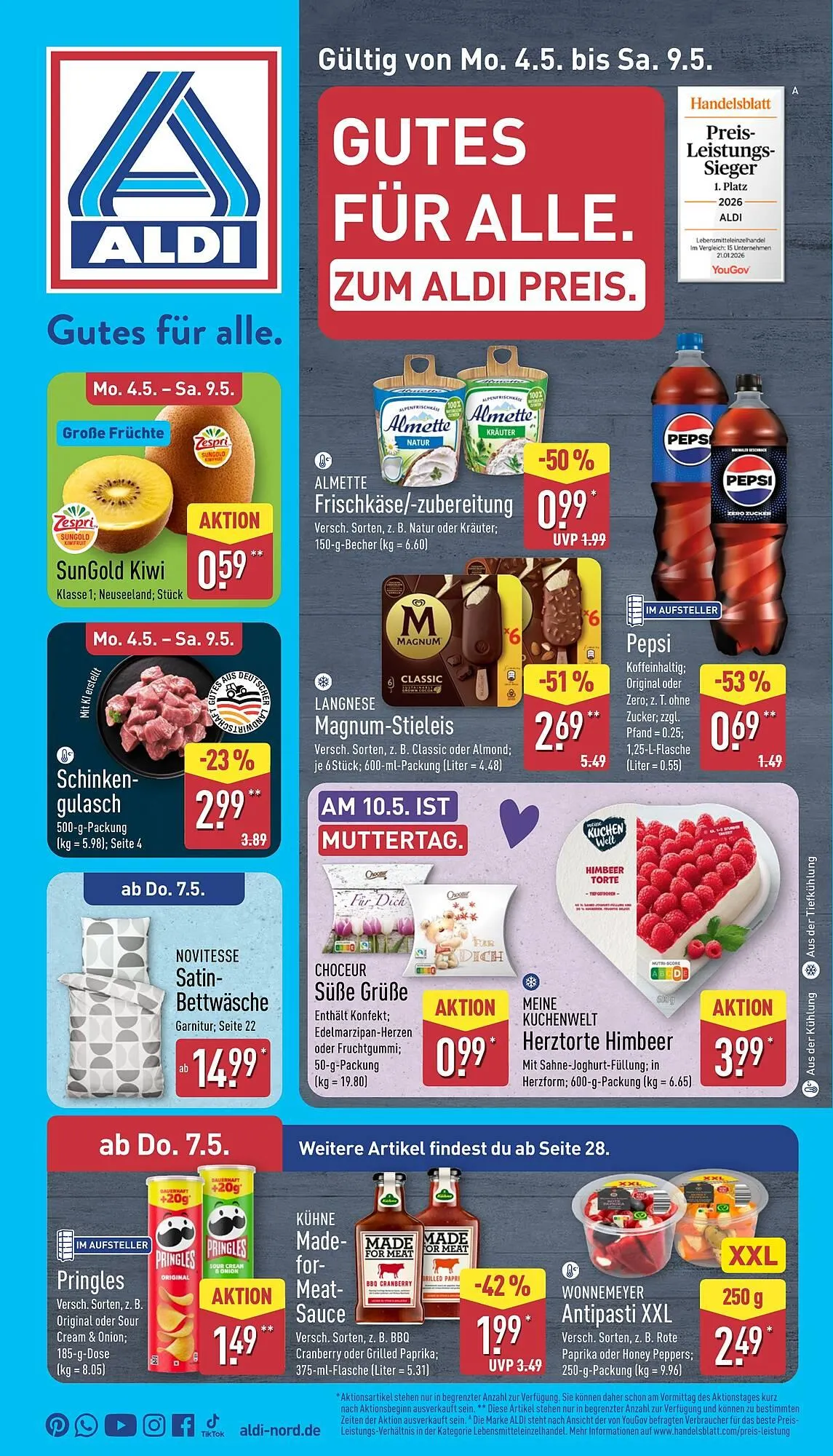 Aldi Nord Prospekt von 4. Mai bis 9. Mai 2026 - Prospekt seite 1