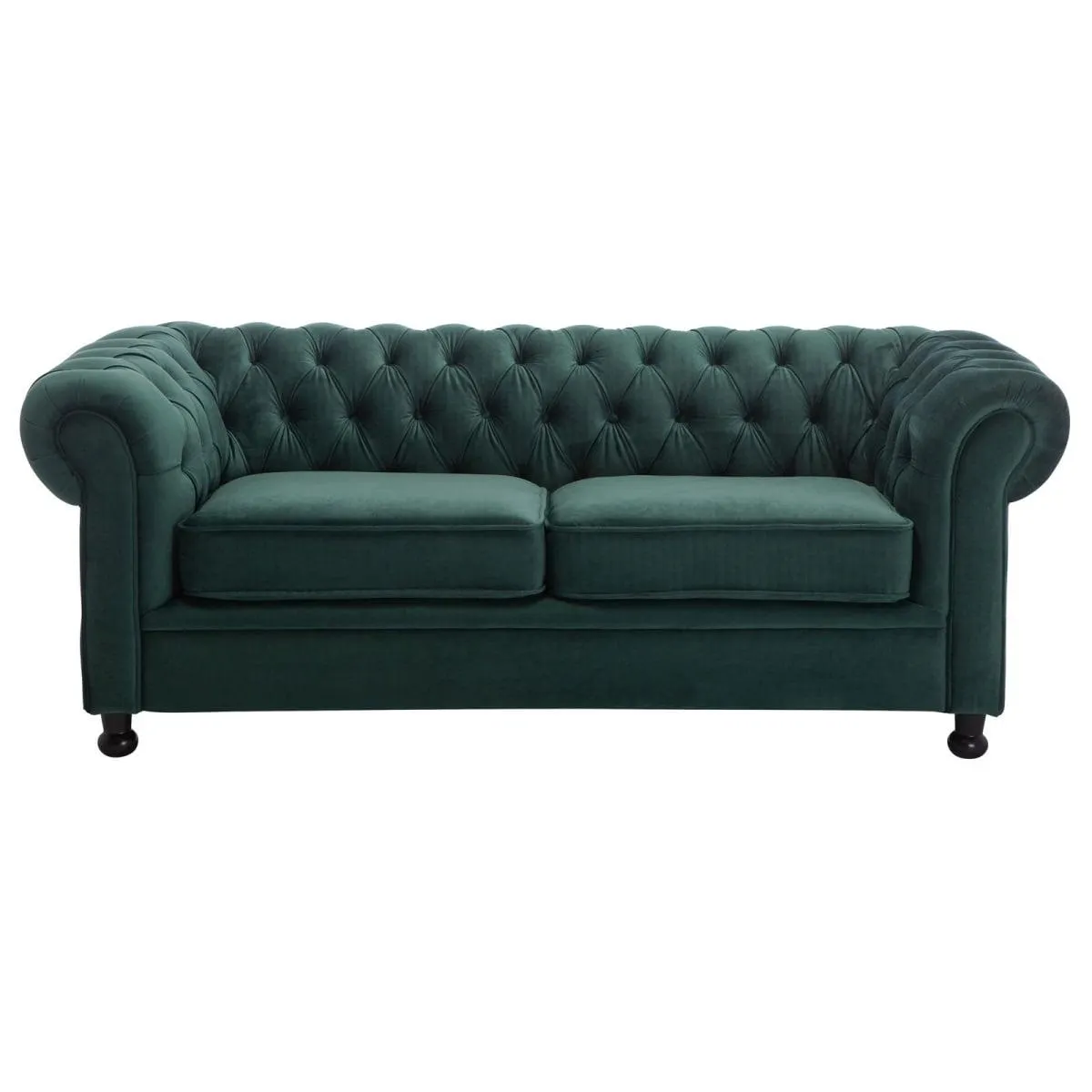 Sofa 3-Sitzer LONDON Stoffbezug dunkelgrün