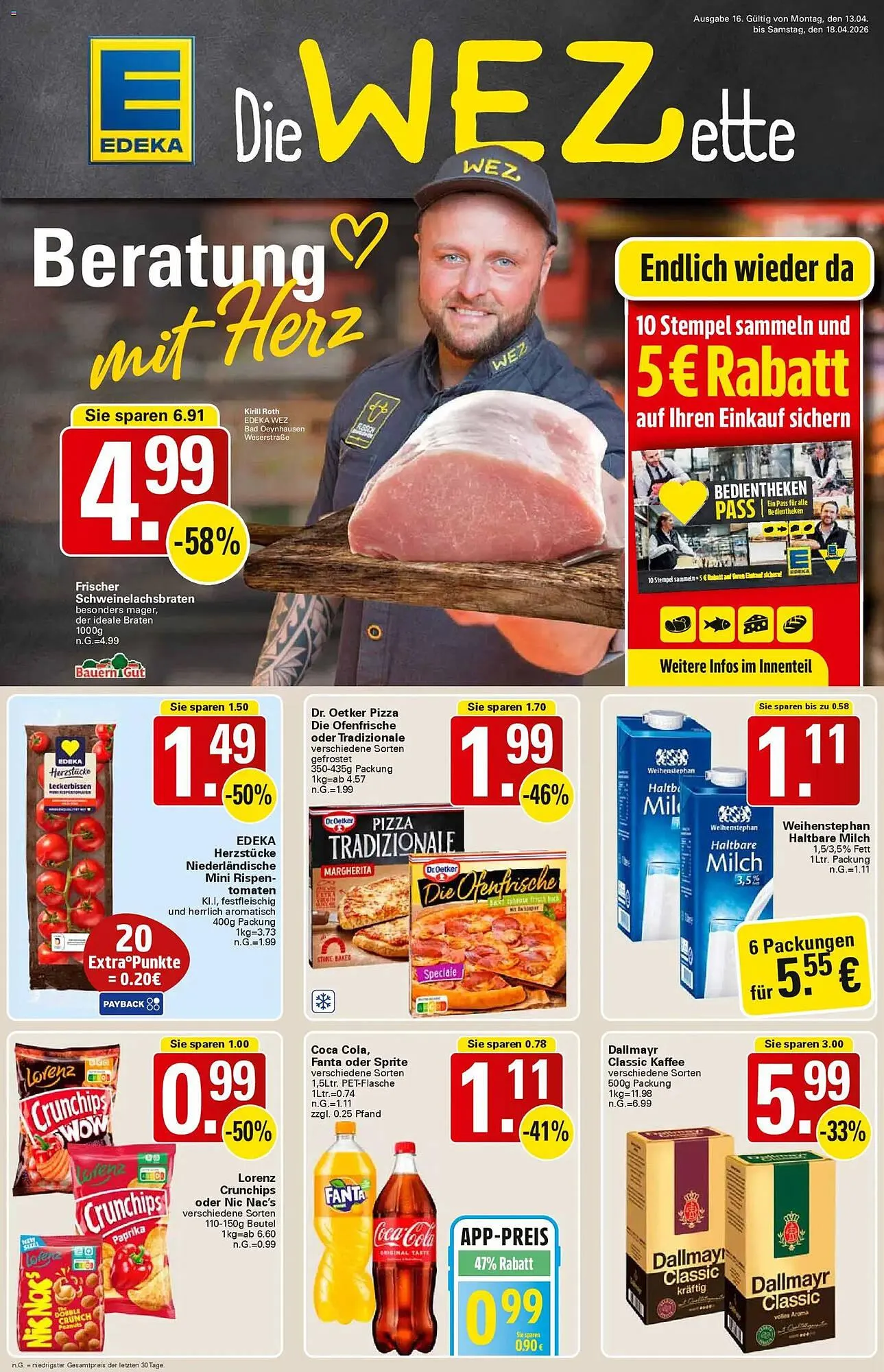 WEZ Prospekt von 13. April bis 18. April 2026 - Prospekt seite 1