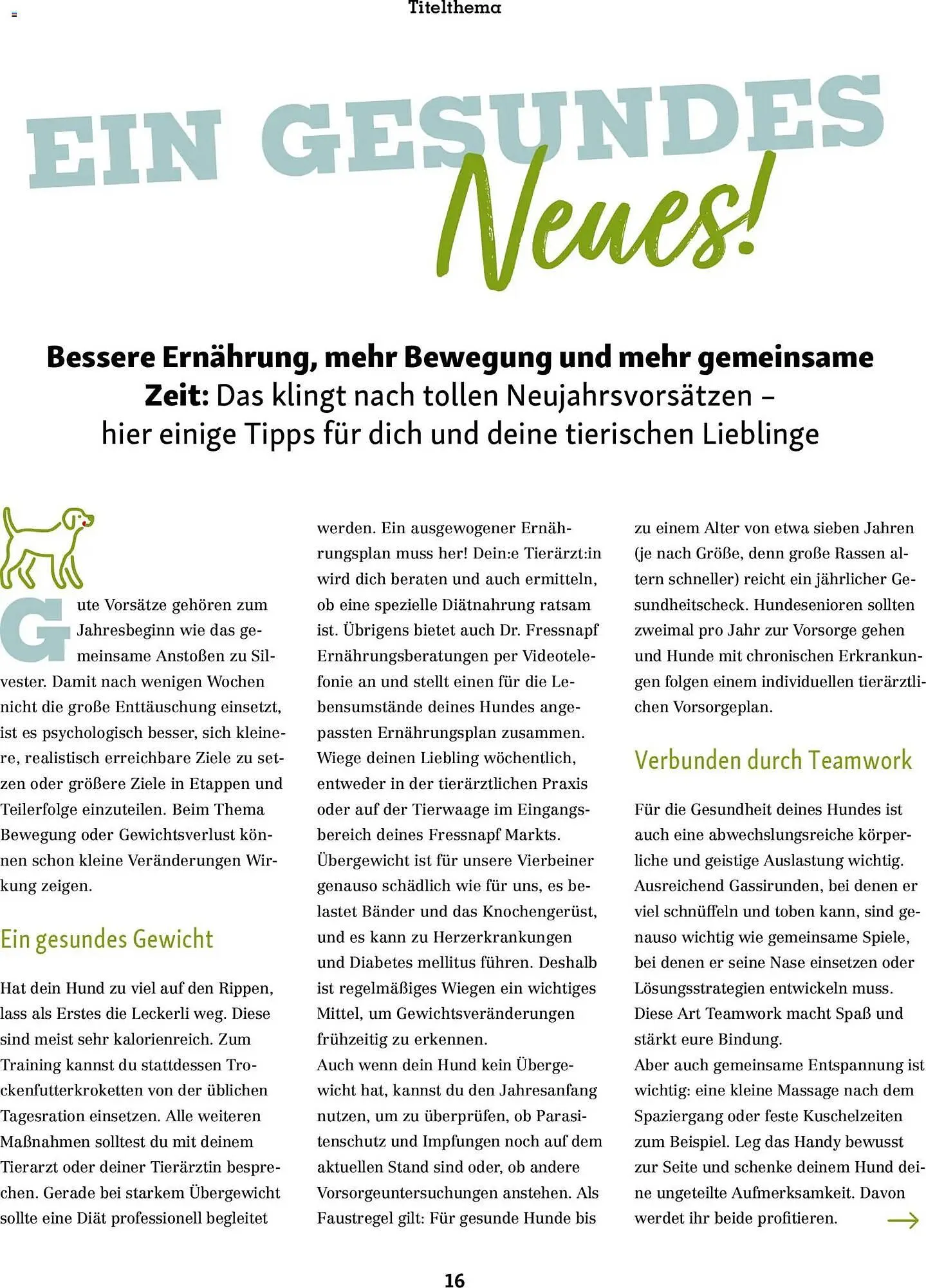 Fressnapf Magazin von 1. Januar bis 28. Februar 2026 - Prospekt seite 16