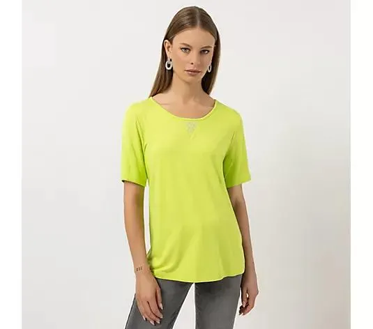 STEFFEN SCHRAUT Shirt 1/2-Arm Rundhalsauschnutt Strass-Detail figurumspielend