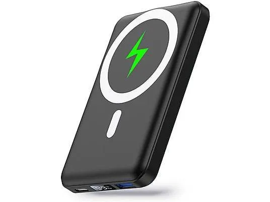 KINSI D007 Magnetisch/Kabellos/USB-C Powerbank 10000 mAh Schwarz
