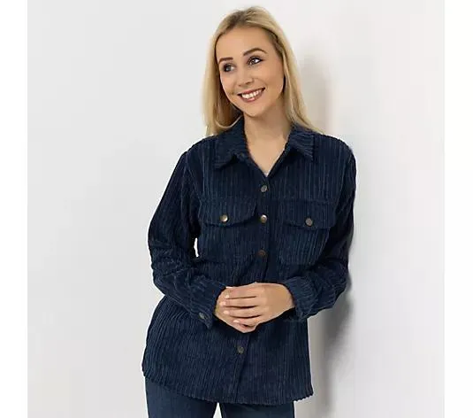 DINE 'N' DANCE Hemdjacke, 1/1-Arm Kragen Druckknöpfe leger weit