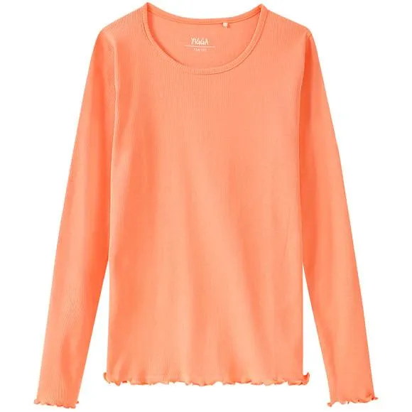 Mädchen Langarmshirt mit Rippstruktur