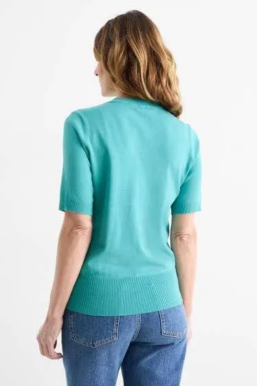 Knitted jumper - short sleeve