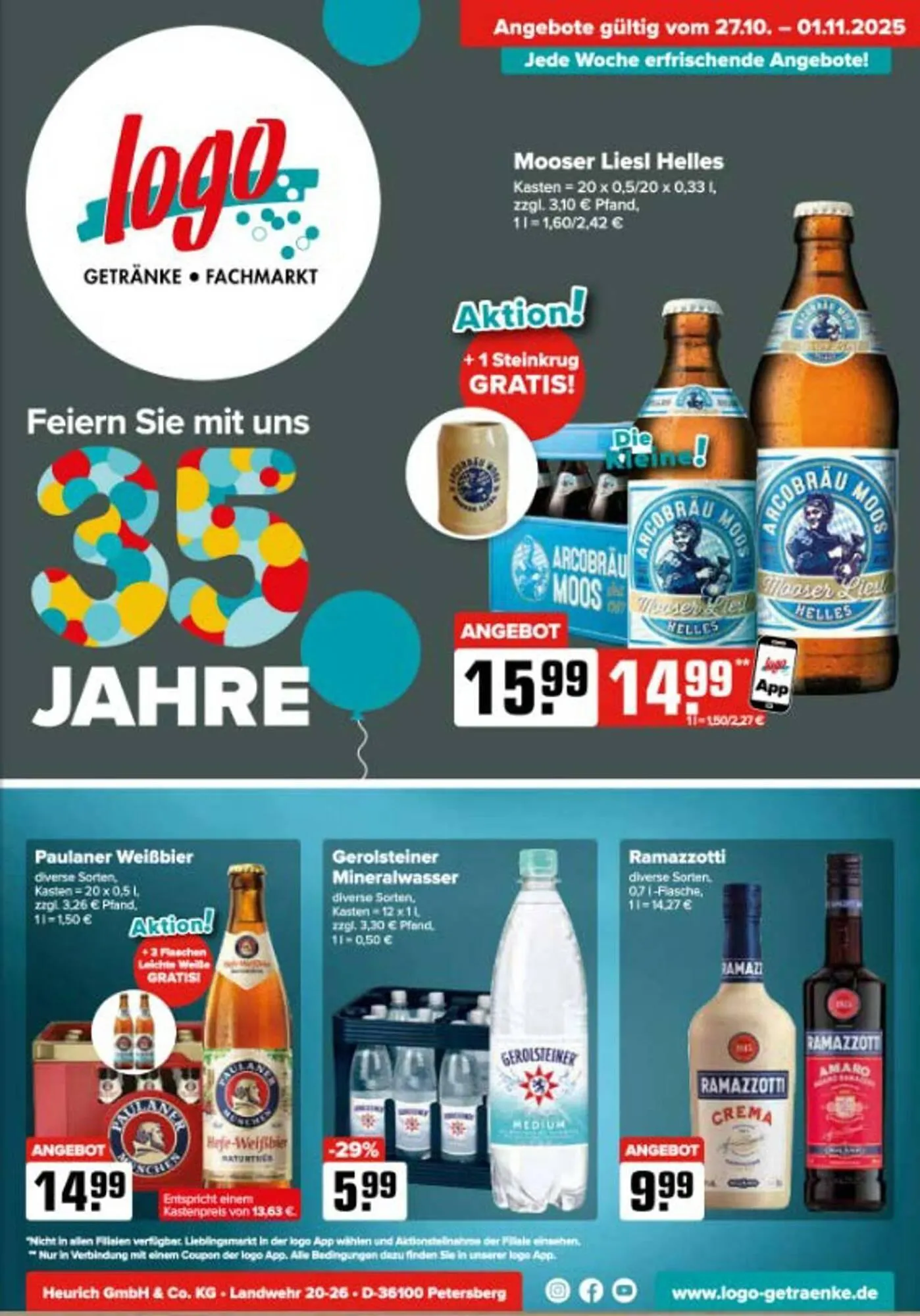 Logo Getränkemarkt Prospekt von 31. Oktober bis 1. November 2025 - Prospekt seite 1