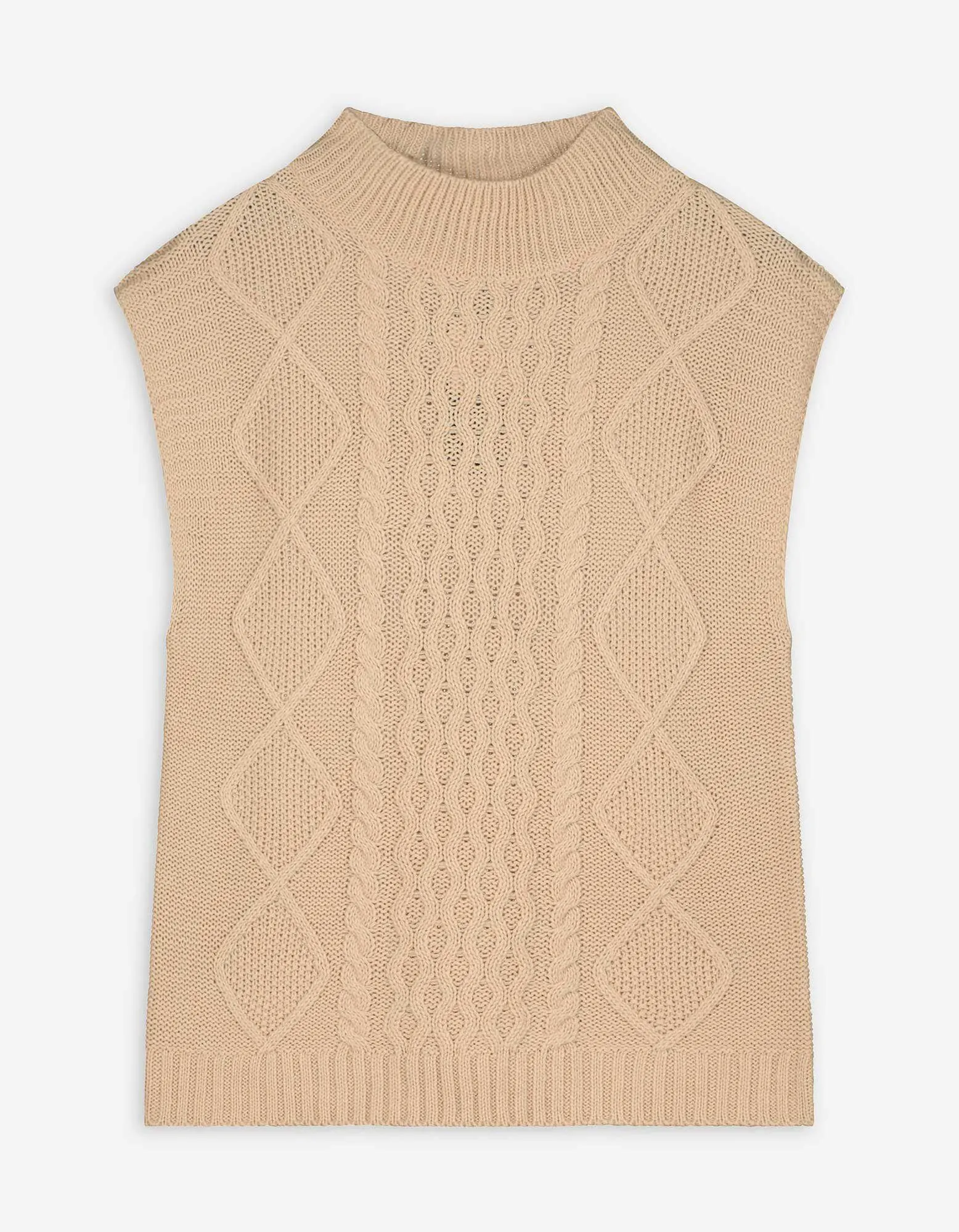 Pullover - Ärmellos - beige