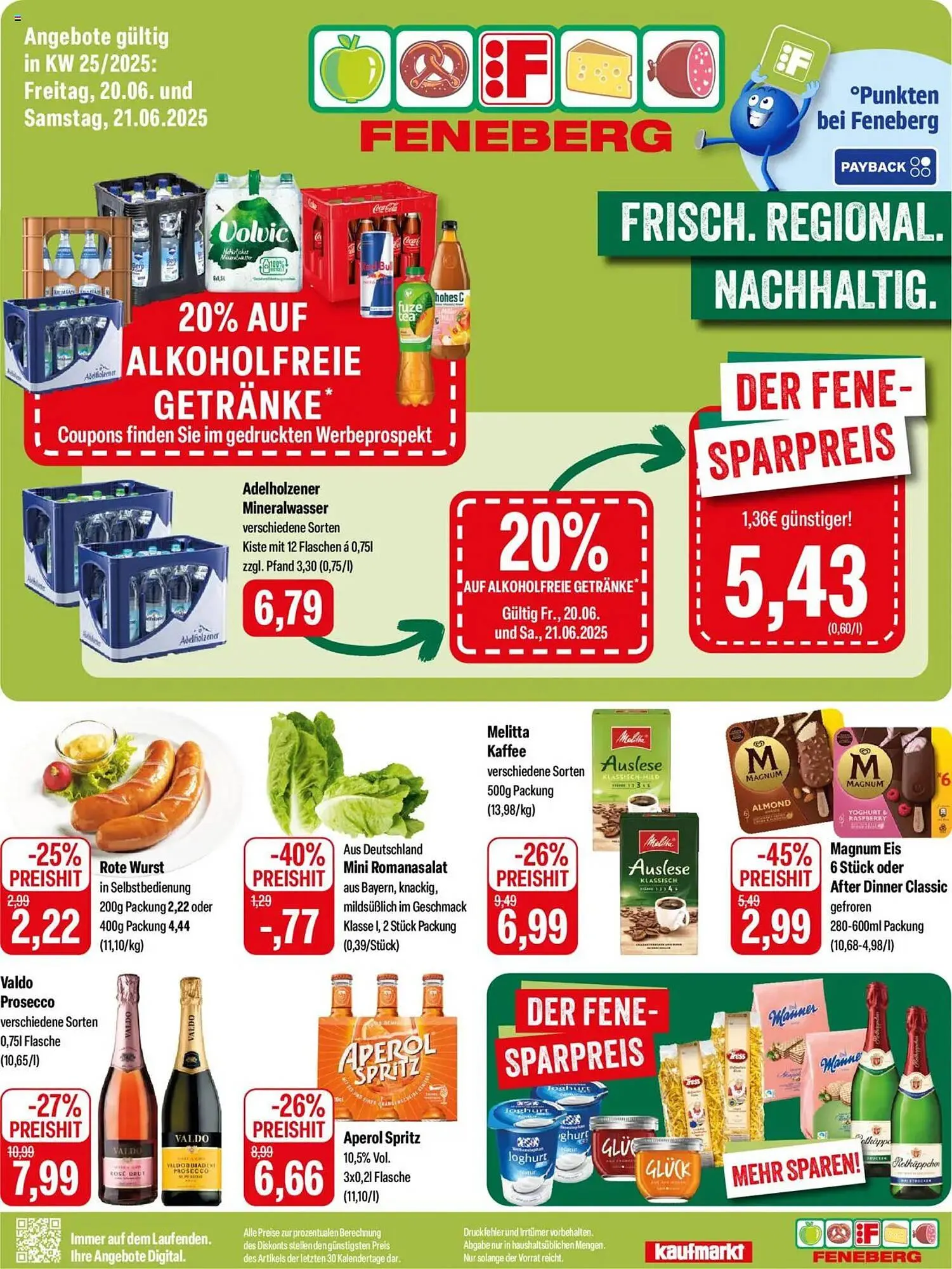 Feneberg Prospekt von 20. Juni bis 21. Juni 2025 - Prospekt seite 1