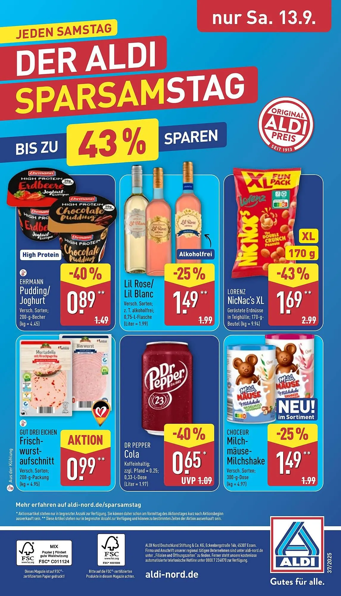 Aldi Nord Prospekt von 8. September bis 13. September 2025 - Prospekt seite 40