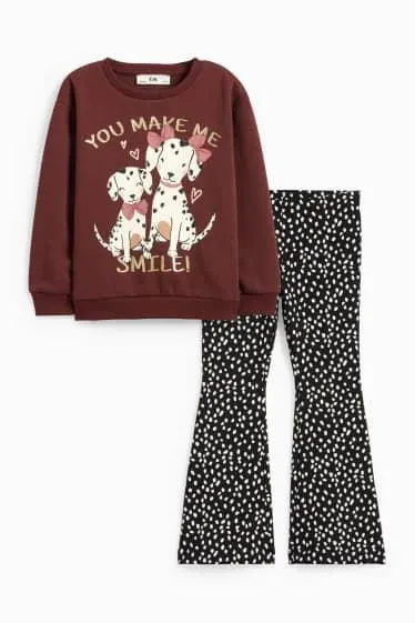 Dalmatians - set - sweatshirt and flared leggings - 2 piece