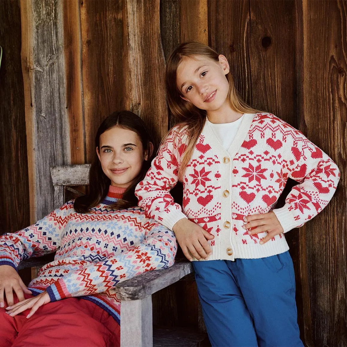 Kinder Strickpullover mit buntem Muster