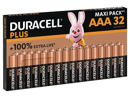 DURACELL Plus AAA, 32er Pack, AAA Batterie, Alkaline, 1.5 Volt