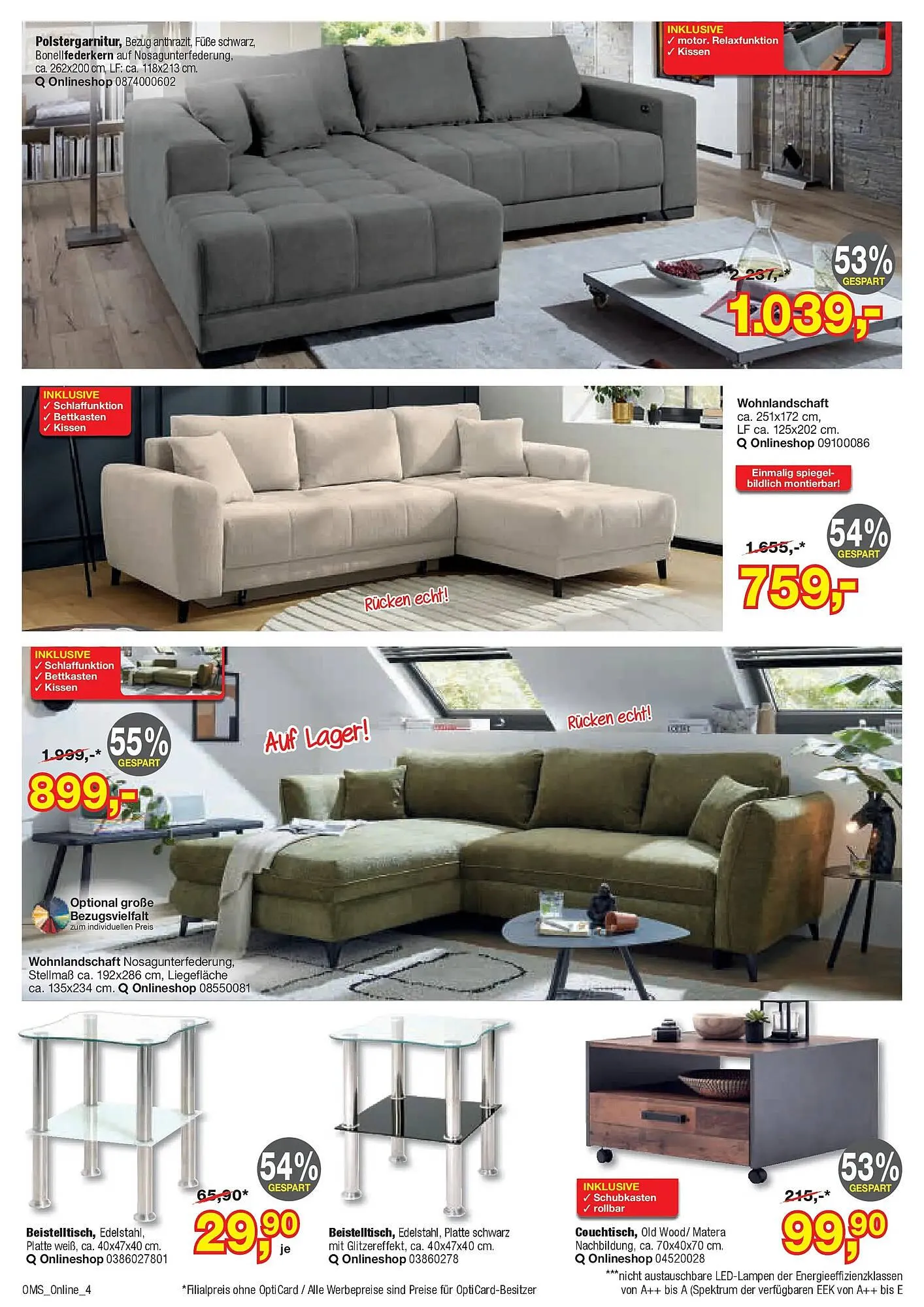 Opti Wohnwelt Prospekt von 21. März bis 1. April 2026 - Prospekt seite 4