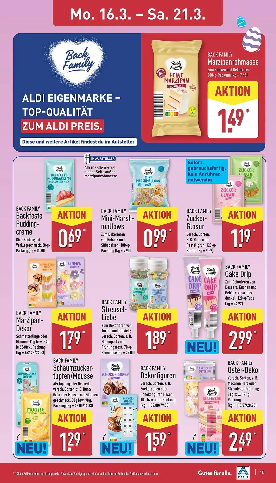 Aldi Nord Prospekt von 16. März bis 21. März 2026 - Prospekt seite 15