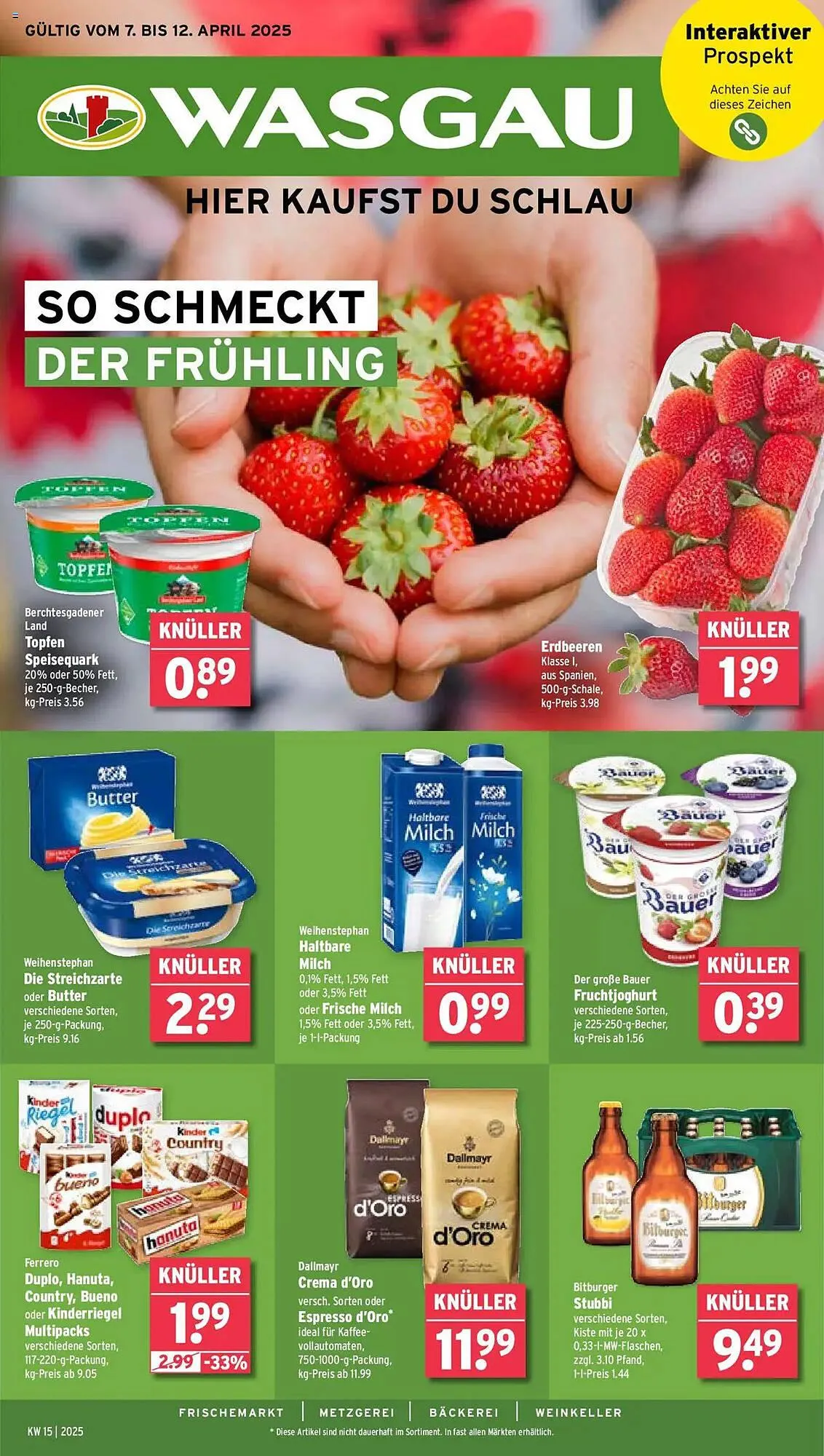 Wasgau Prospekt von 7. April bis 12. April 2025 - Prospekt seite 1