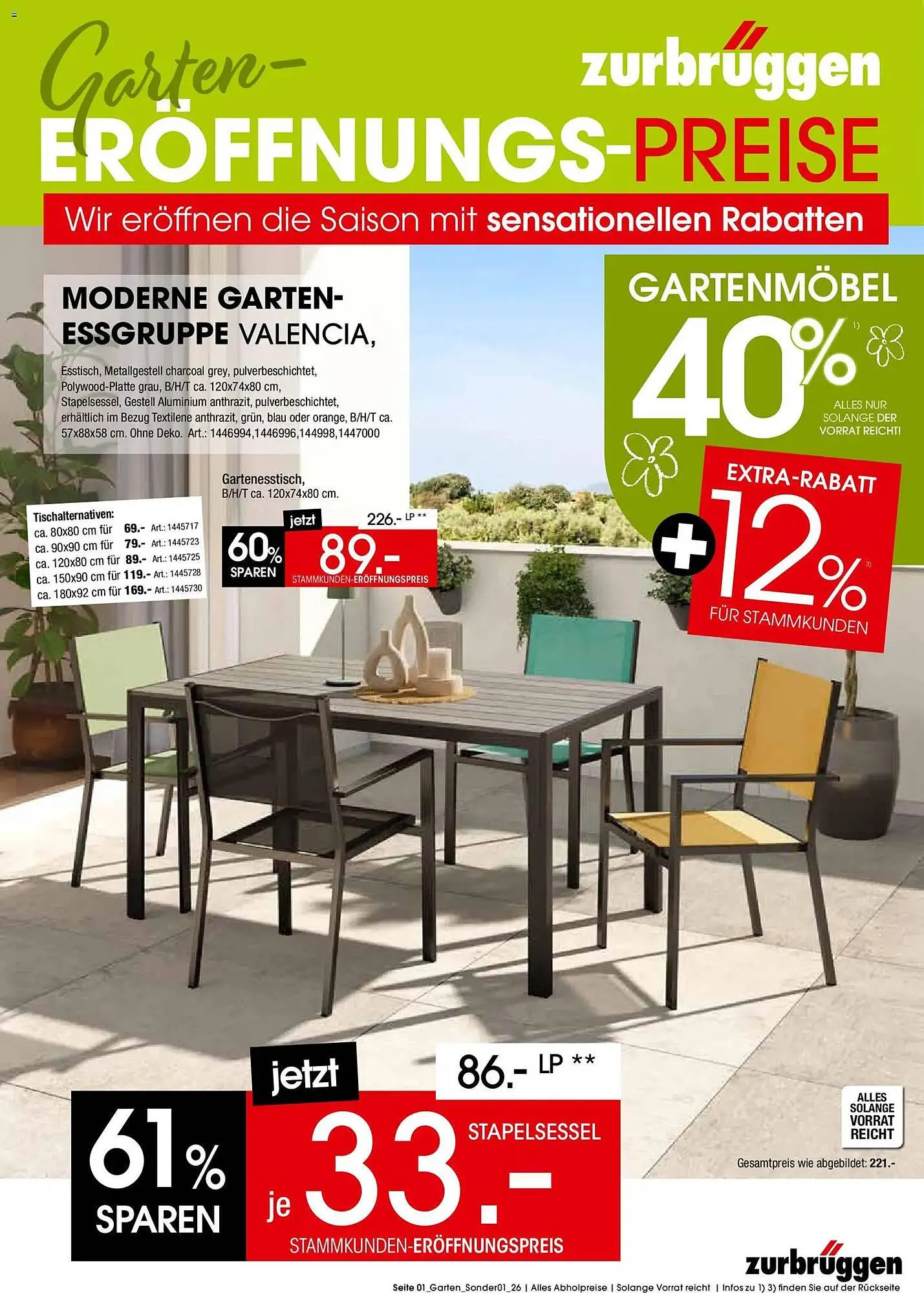 Zurbrüggen Prospekt von 31. März bis 13. April 2026 - Prospekt seite 1