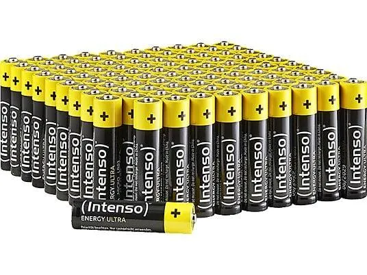 INTENSO Energy Ultra Alkaline AAA 100 Pack AAA, LR 6, Mignon, Alkaline Manganese (Quecksilberfrei) Batterien, 1,5 Volt