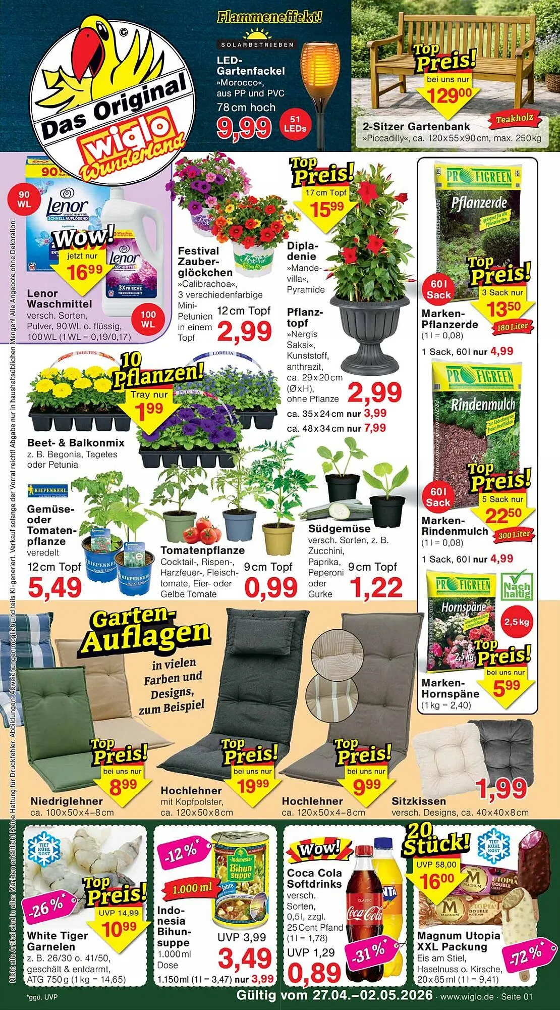 Wiglo Wunderland Prospekt von 27. April bis 2. Mai 2026 - Prospekt seite 1