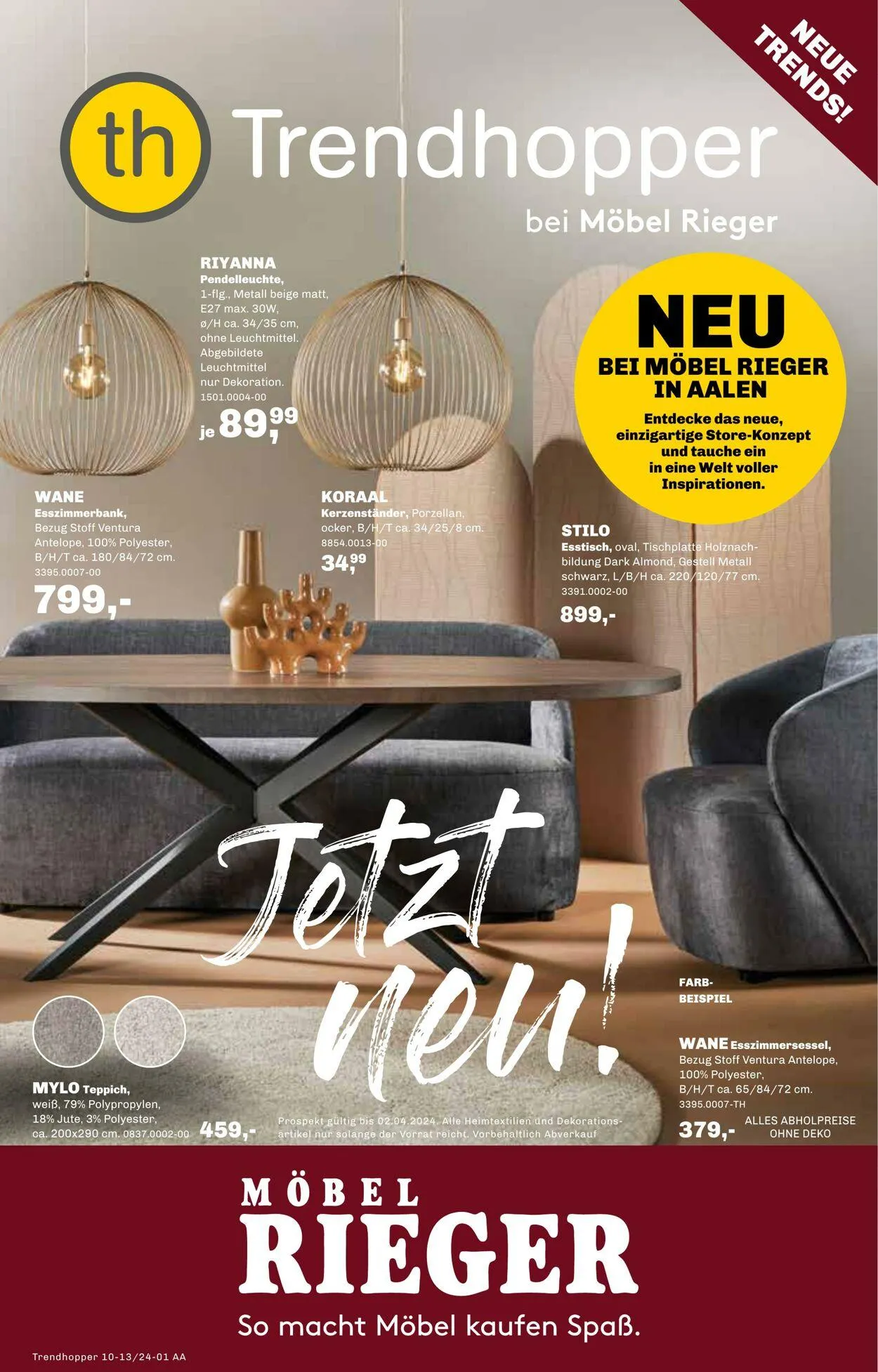 Möbel Rieger Aktueller Prospekt von 13. August bis 27. August 2025 - Prospekt seite 1