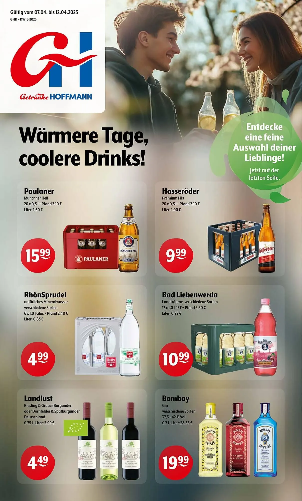 Getränke Hoffmann Prospekt von 7. April bis 12. April 2025 - Prospekt seite 1