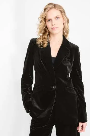 Long velvet blazer - regular fit