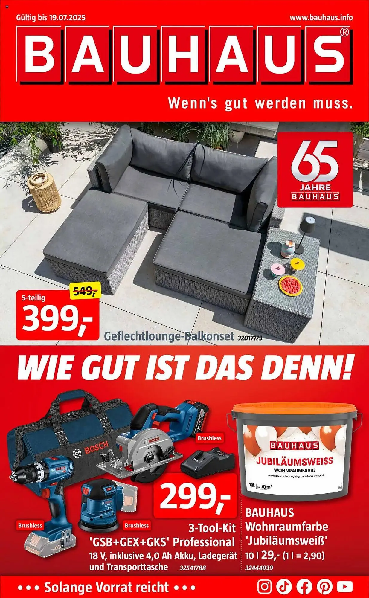 Bauhaus Prospekt von 29. Juni bis 19. Juli 2025 - Prospekt seite 1