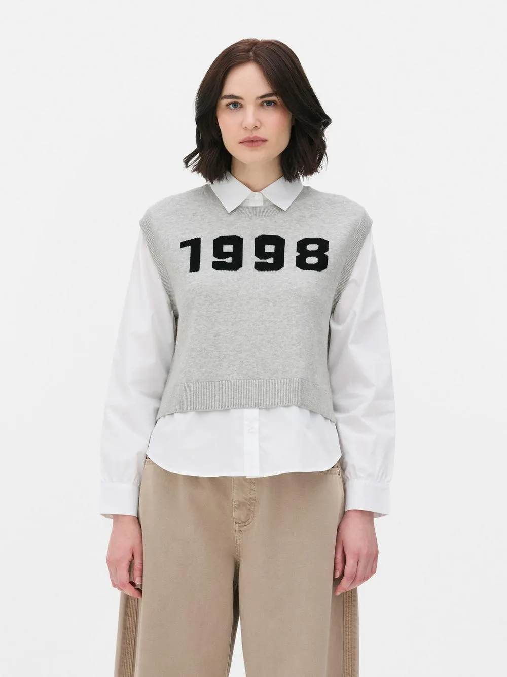 2-in-1-Hemd und -Pullover