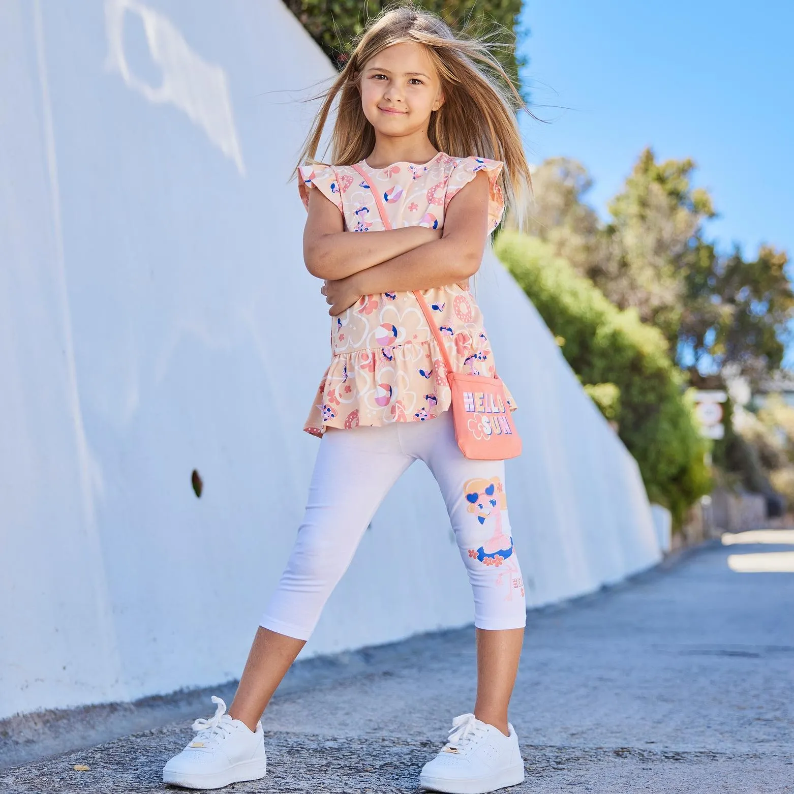 Kinder-Mädchen-Set mit Flamingo-Motiven, 3-teilig