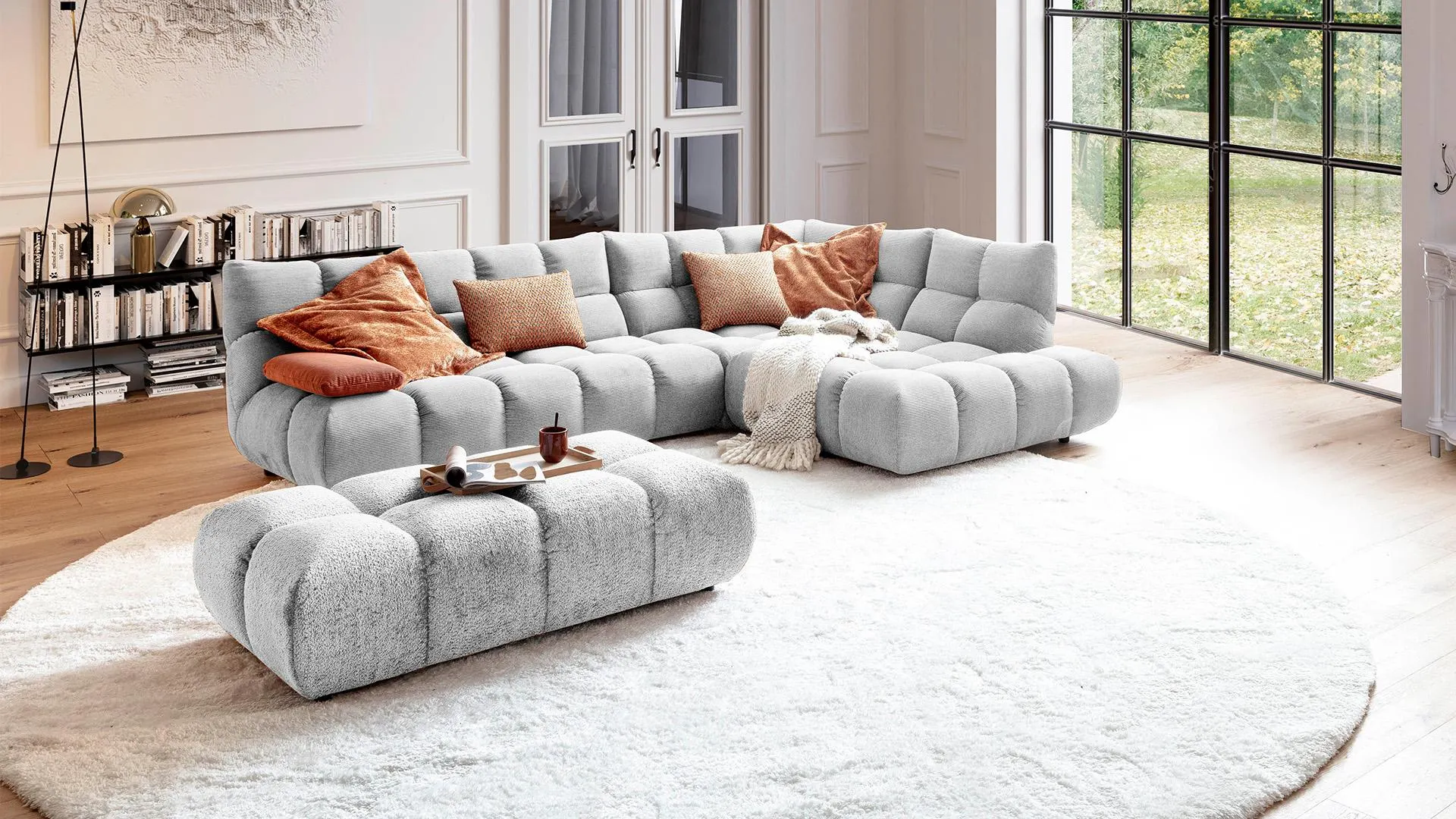 Candy Bubble Ecksofa Graceland in Stoff Cord
