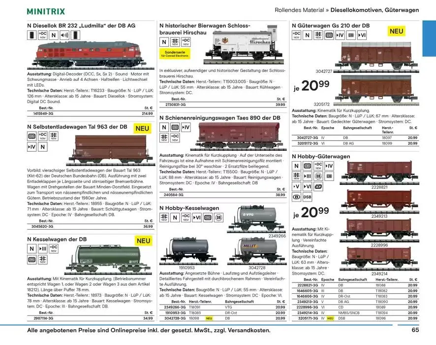 Modellbahn Katalog von 29. Oktober bis 31. Dezember 2025 - Prospekt seite 67