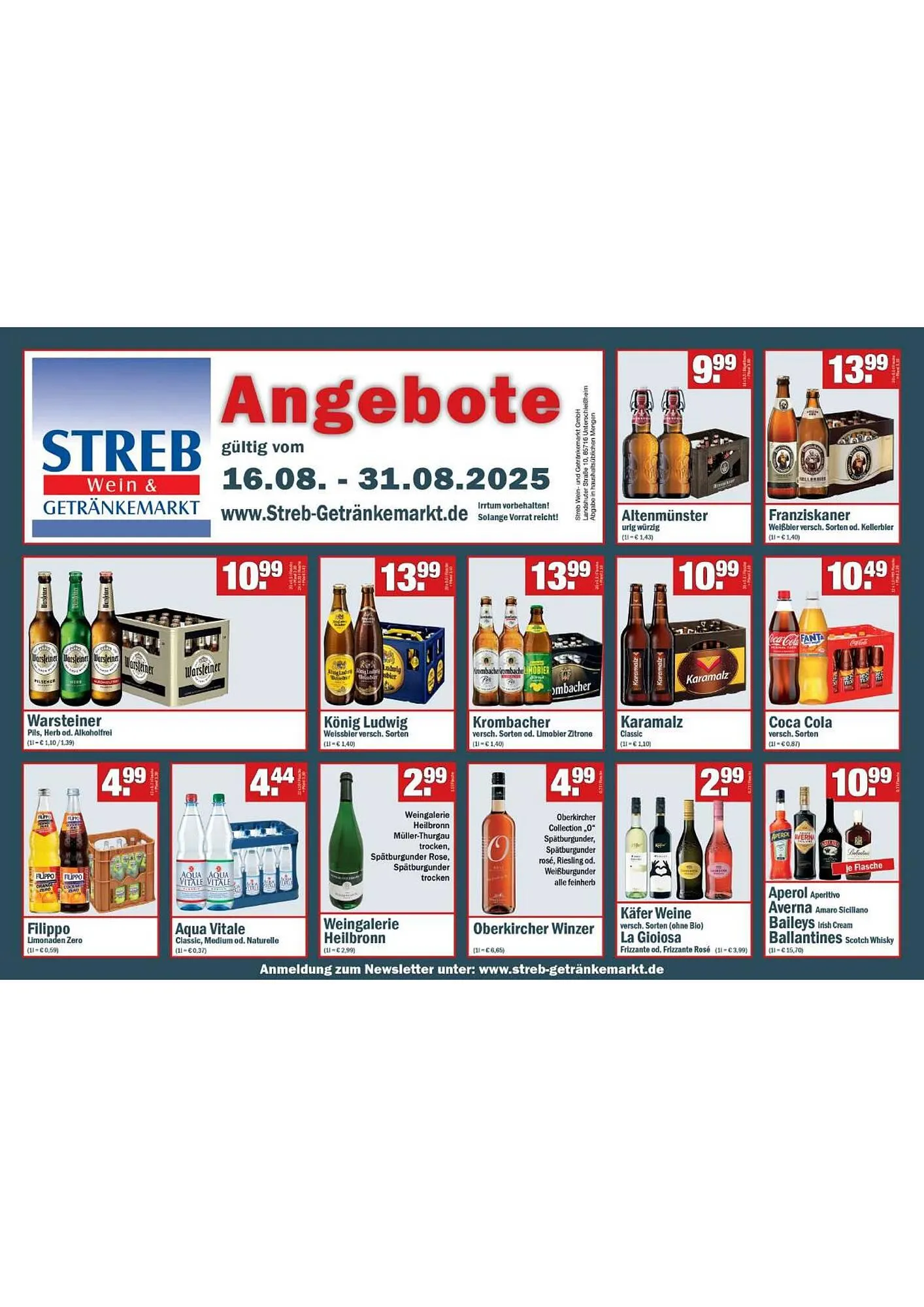 Streb Getränkemarkt Prospekt - 1
