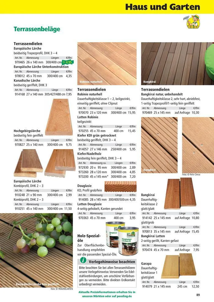 Holz-& Baukatalog 2024/25 von 27. März bis 31. Januar 2025 - Prospekt seite 89