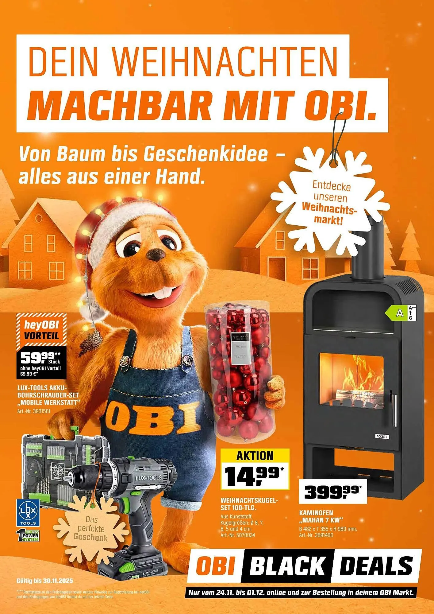 OBI Prospekt von 24. November bis 1. Dezember 2025 - Prospekt seite 1