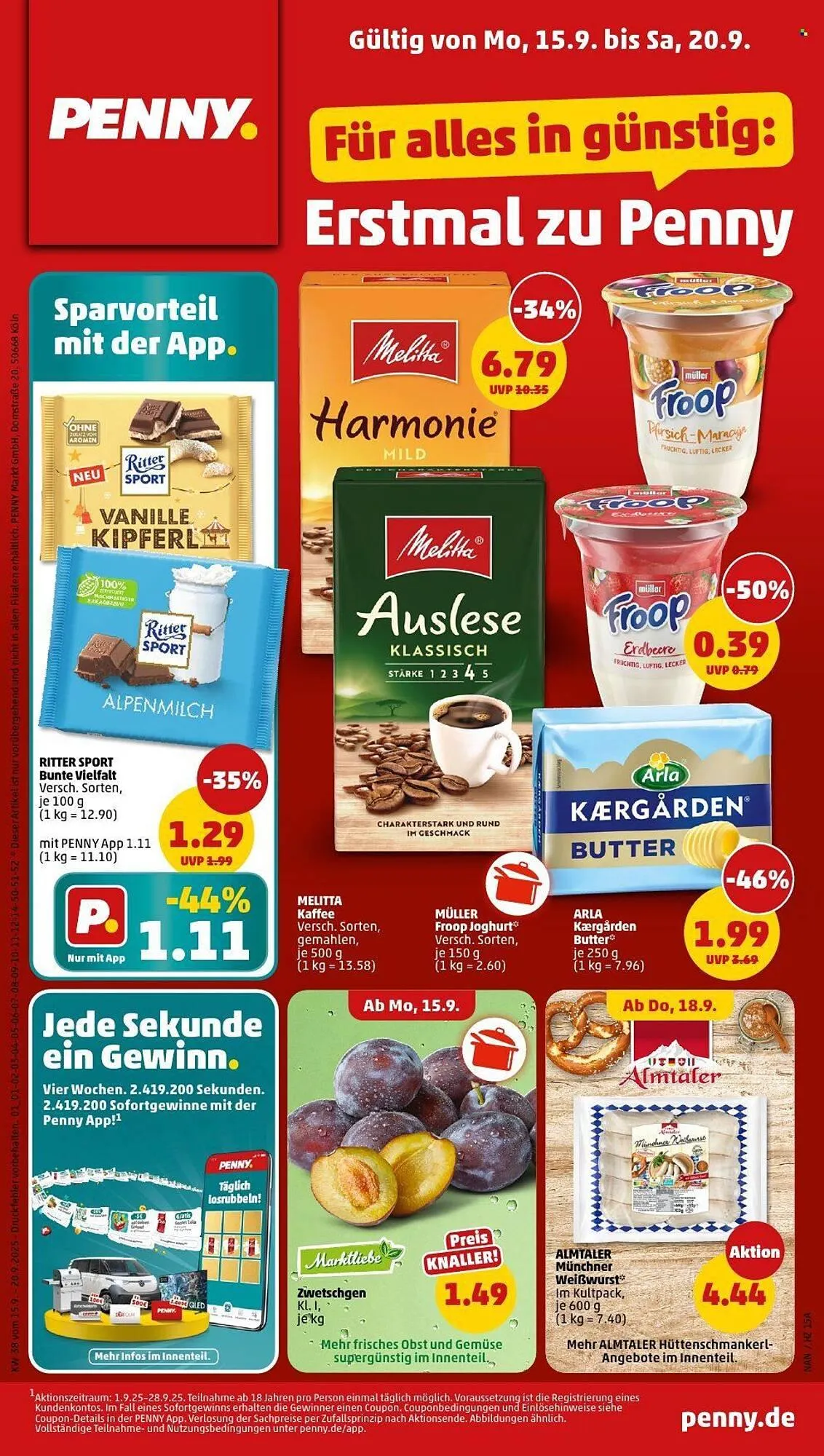 PENNY Prospekt von 15. September bis 20. September 2025 - Prospekt seite 1