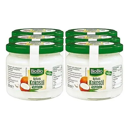 BioBio Kokosöl 250 ml, 6er Pack