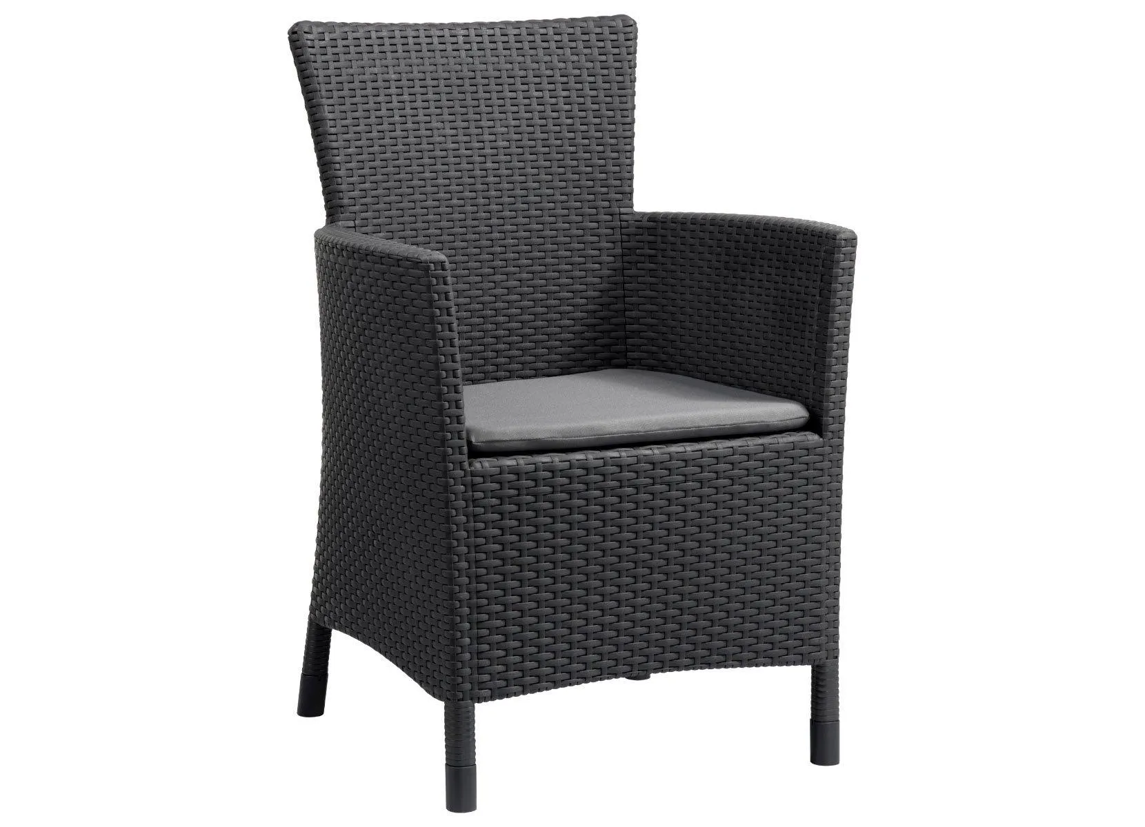 Allibert by Keter Dining Chair Iowa Graphit mit Sitzkissen