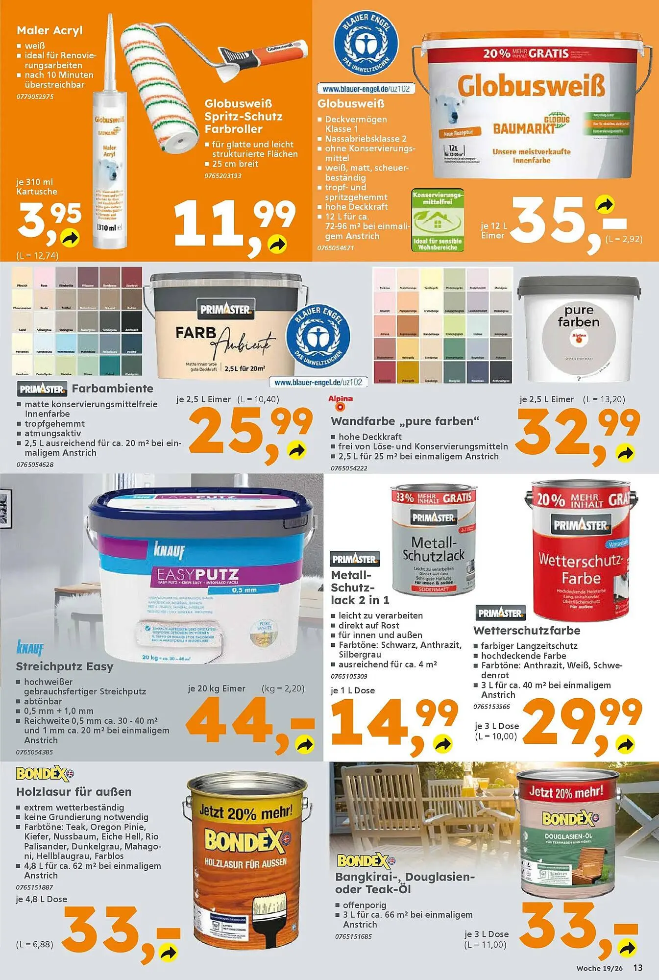 Globus Baumarkt Prospekt von 3. Mai bis 9. Mai 2026 - Prospekt seite 13