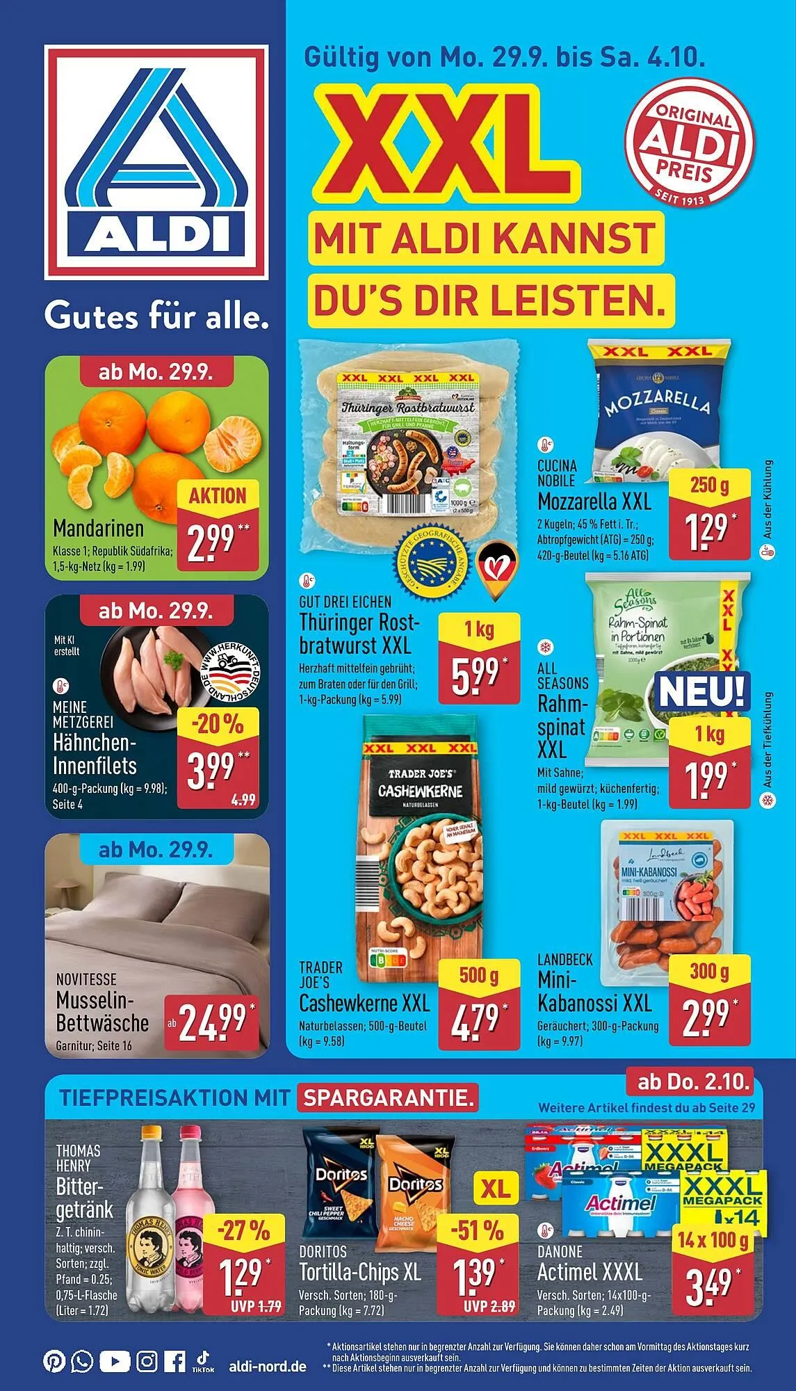 Aldi Nord Prospekt von 29. September bis 4. Oktober 2025 - Prospekt seite 1