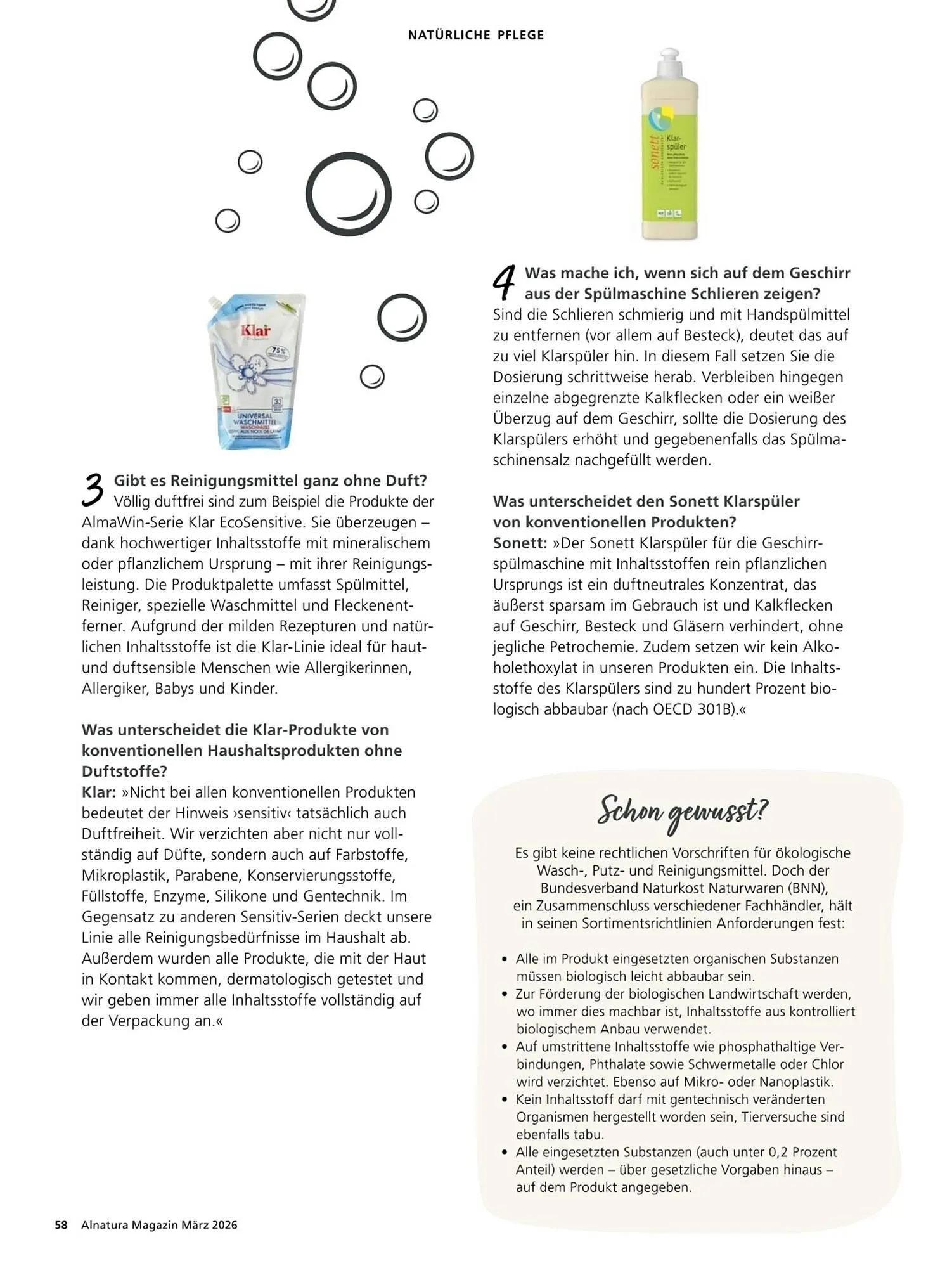 Alnatura Magazin von 4. März bis 1. April 2026 - Prospekt seite 58