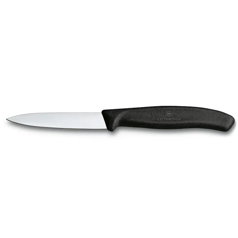 Victorinox Gemüsemesser Swiss Classic 8 cm, Mittelspitz, mit extra scharfer Klinge, schwarz