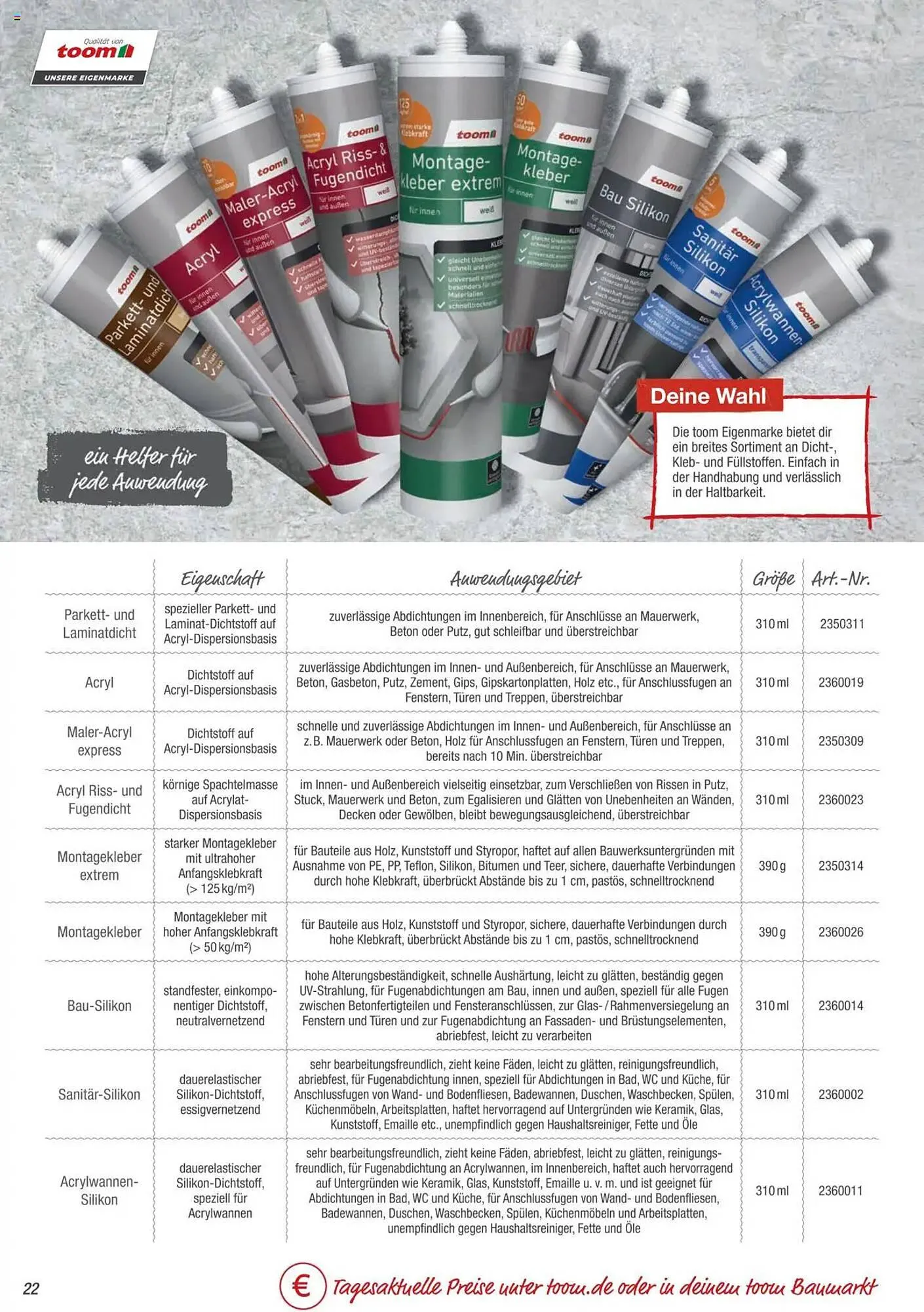 toom Baumarkt Prospekt von 4. März bis 30. Juni 2025 - Prospekt seite 22