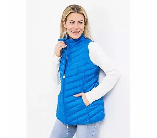 CENTIGRADE Steppweste packbar Stehkragen 2-Wege-Reißverschluss