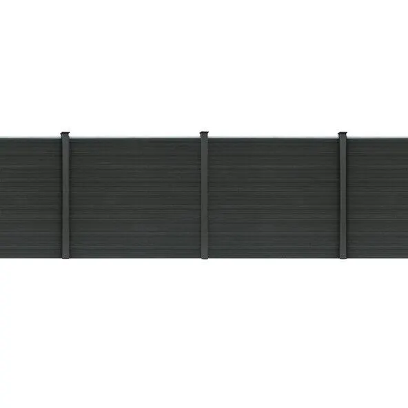 WPC Sichtschutzzaun CALLADO grau, 170 cm – 4x Element + 6x Pfosten
