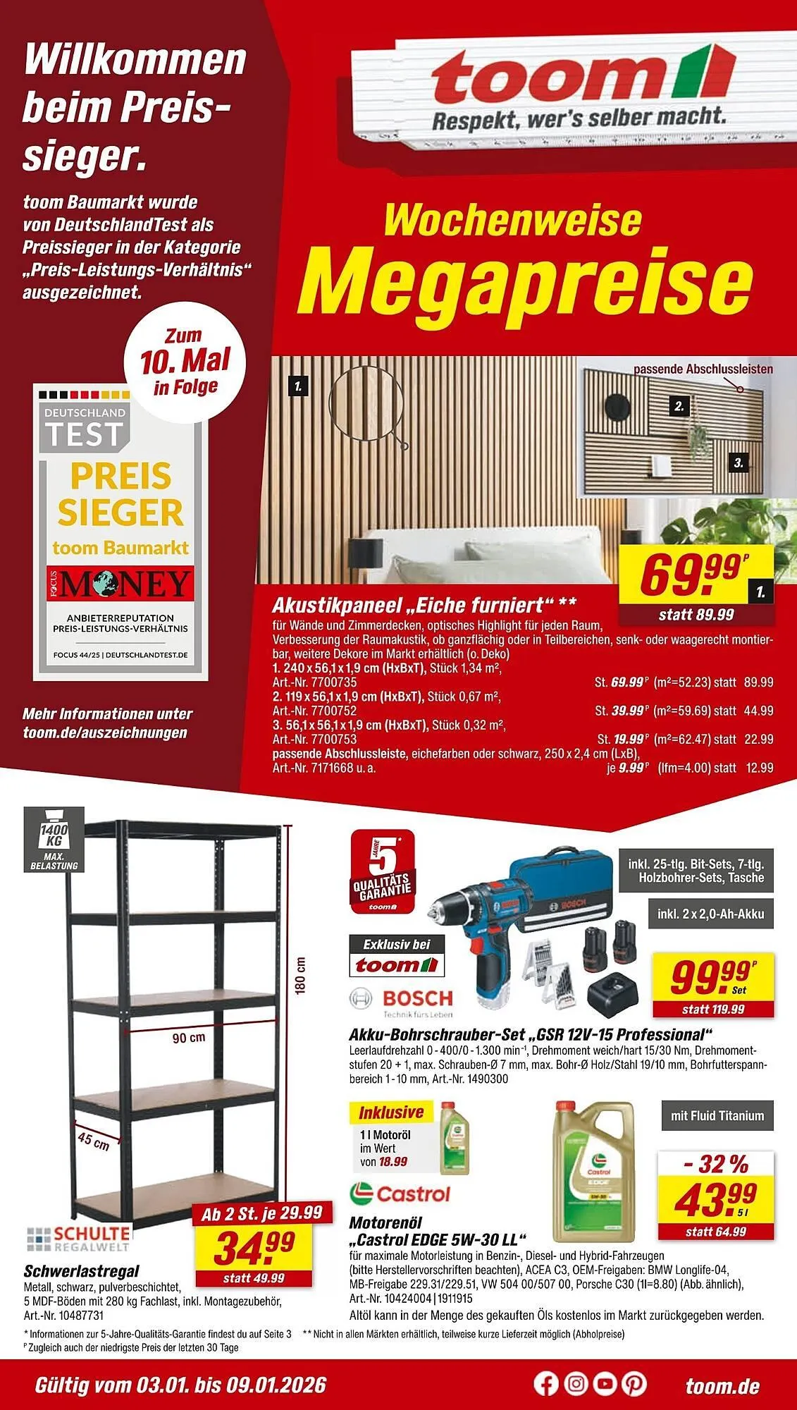Toom Baumarkt Prospekt von 3. Januar bis 9. Januar 2026 - Prospekt seite 1