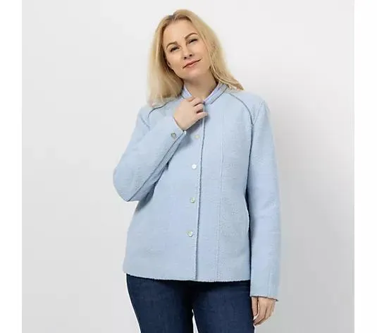 Wählen Sie Ihre Variante: DAWID by Dawid Tomaszewski Jacke, Bouclé-Optik Kontrast-Paspel figurumspielend