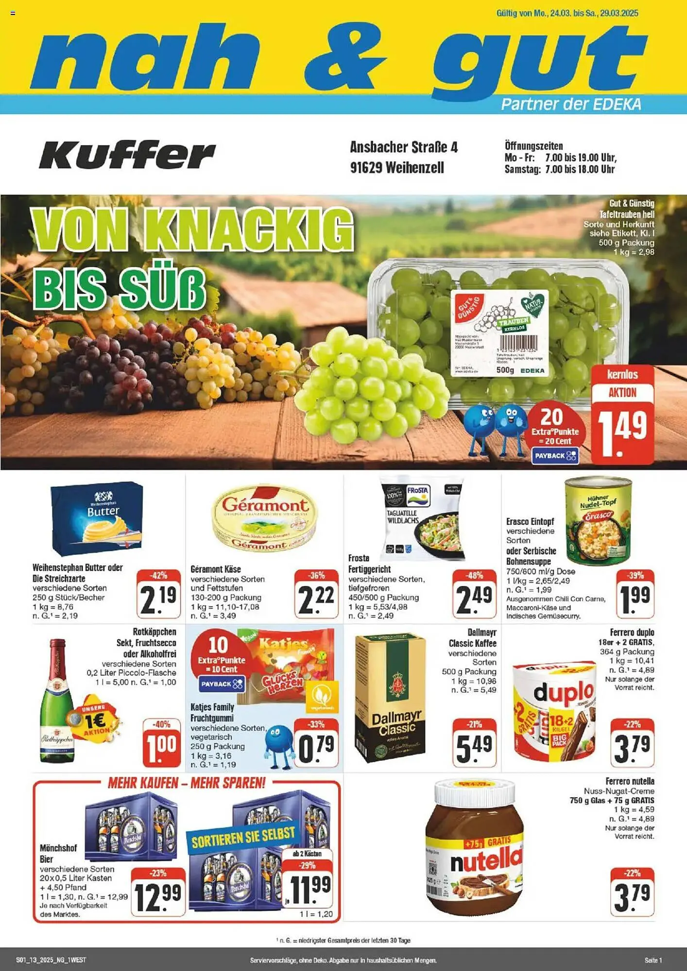 nah & gut Prospekt von 24. März bis 29. März 2025 - Prospekt seite 1