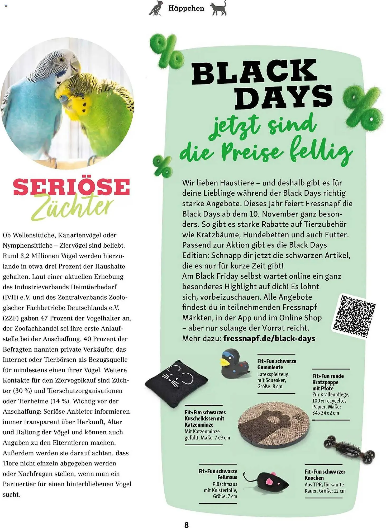 Fressnapf Magazin von 1. November bis 31. Dezember 2025 - Prospekt seite 8