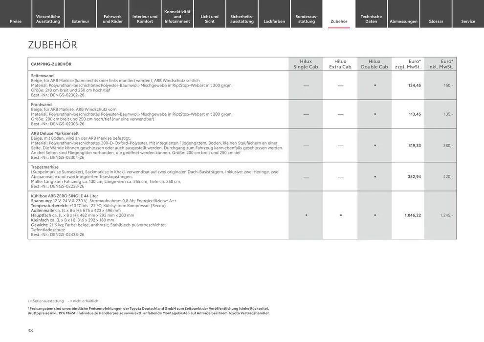 Toyota Hilux von 6. April bis 6. April 2025 - Prospekt seite 38