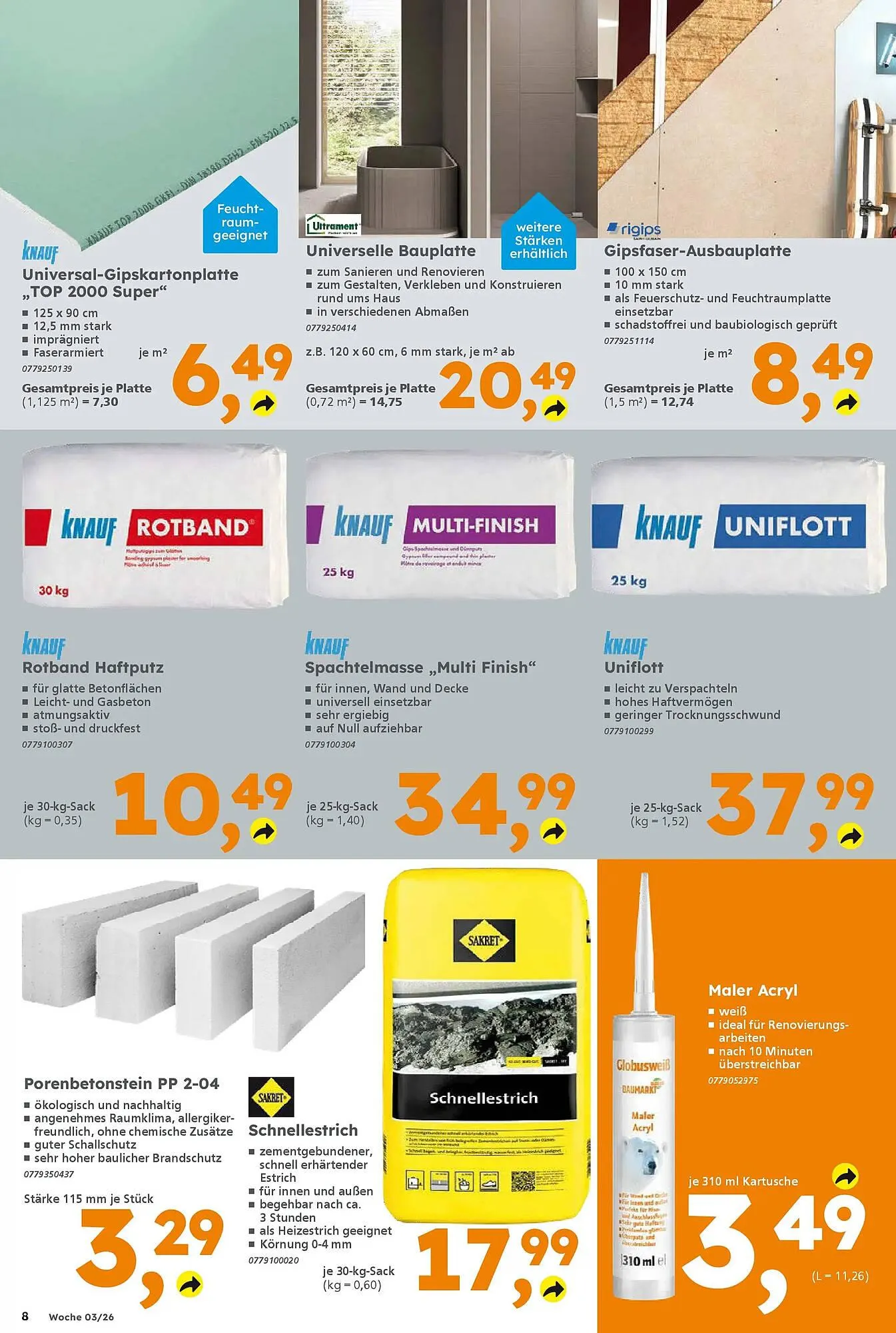 Globus Baumarkt Prospekt von 11. Januar bis 17. Januar 2026 - Prospekt seite 8