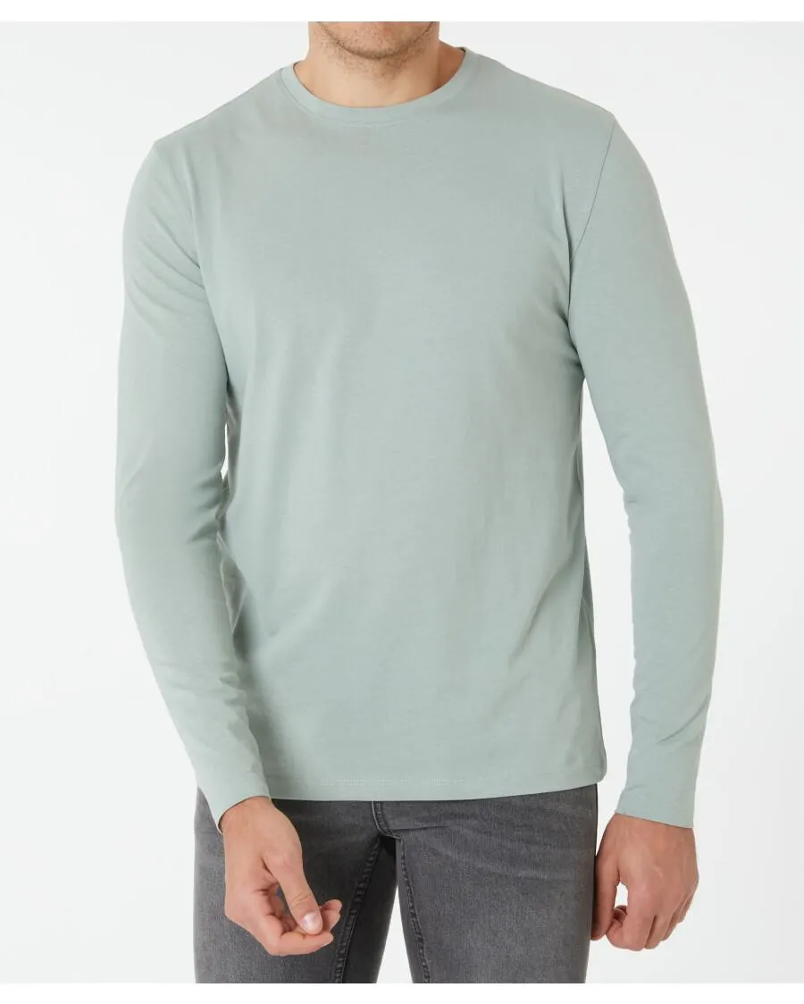 Hellgrünes Langarmshirt X-Mail, Rundhalsausschnitt